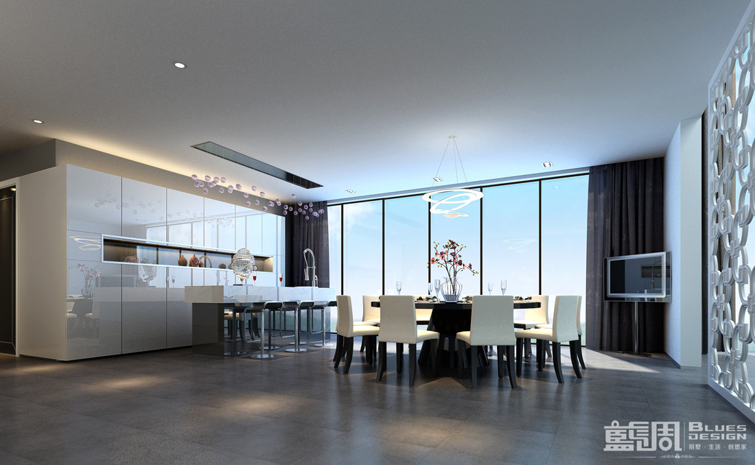 南海玫瑰園空中別墅設計:餐廳