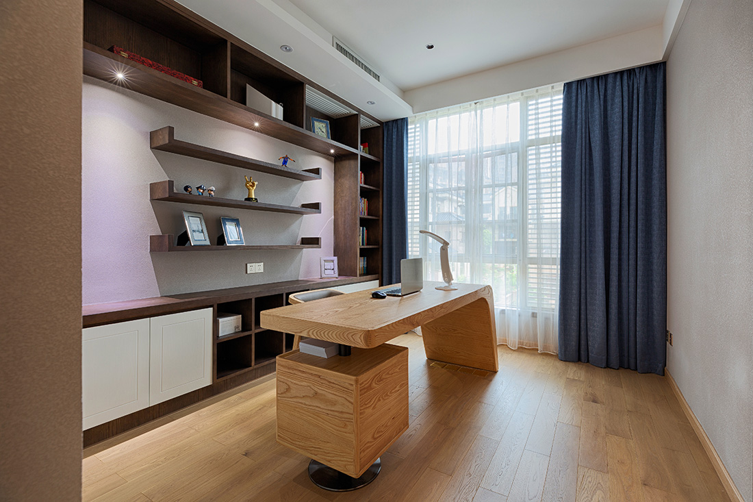 公園大地別墅裝修設計-男孩房書房