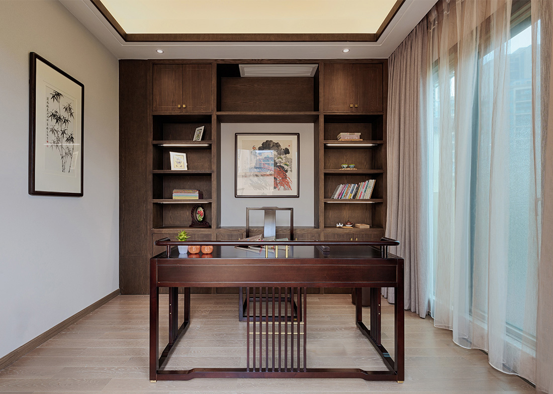 深圳公園大地聯排別墅裝修設計-書房